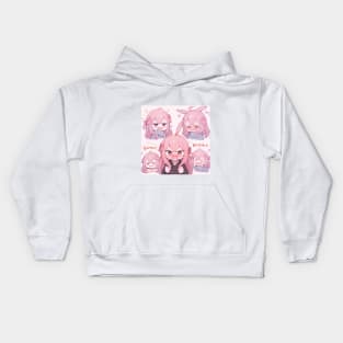 chibi girl in angry expression Kids Hoodie